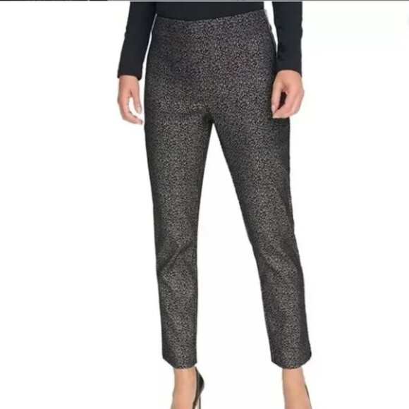 DKNY Women's Black/Silver Animal Printed Low Rise Skinny Ankle Pants Size 14 NWT - Picture 8 of 8